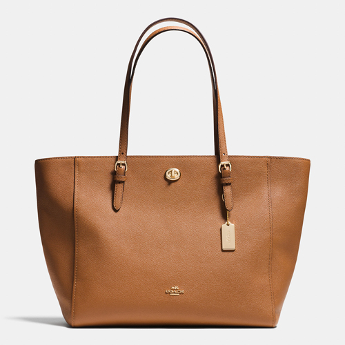 Coach Outlet Turnlock Tote In Crossgrain Leather